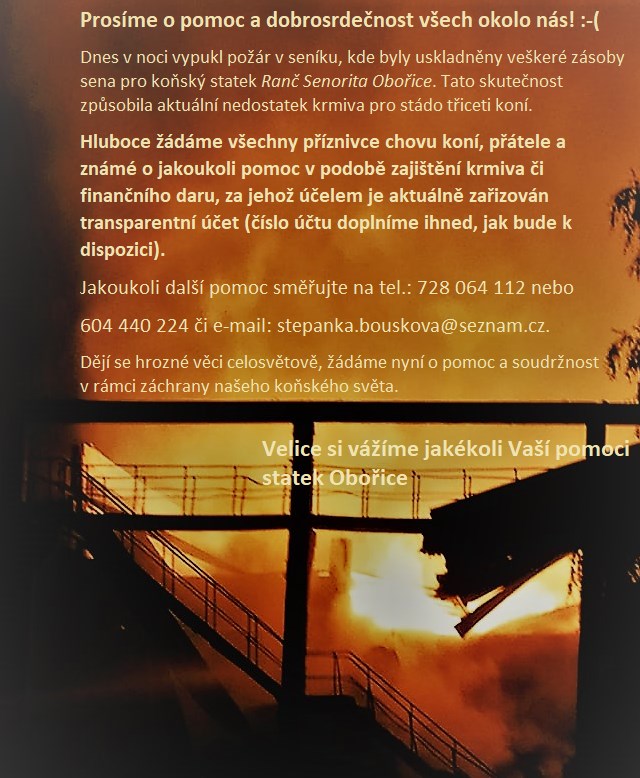 Oheň si vzal seník v Obořici