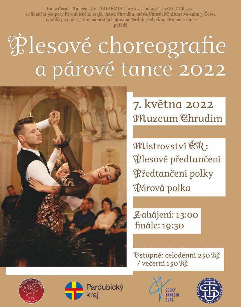 Fibichův sál chrudimského muzea se roztančí o tituly Mistr ČR Svazu učitelů tance 2022