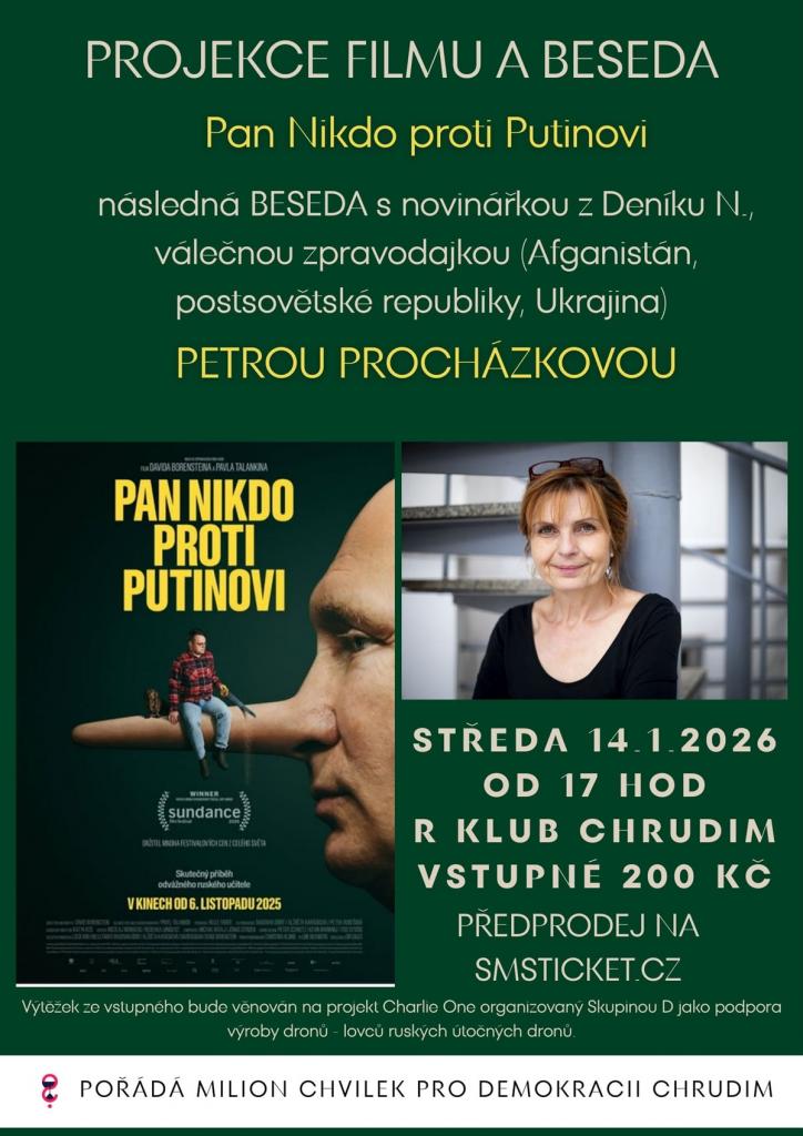 Pozvánka: Film Pán Nikdo proti Putinovi a beseda v R klubu Chrudim