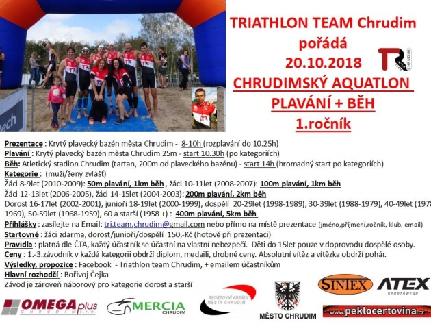 Na programu je první Chrudimský aquatlon