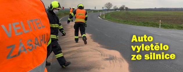 Auto vyletělo ze silnice, řidička jako zázrakem přežila