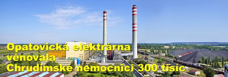 Dárek věrnému zákazníku. Opatovická elektrárna věnovala Chrudimské nemocnici 300 tisíc