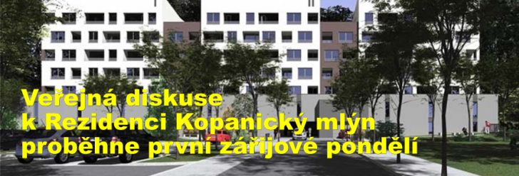 Veřejná diskuse k Rezidenci Kopanický mlýn proběhne první zářijové pondělí
