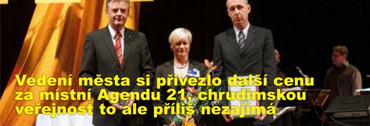 Vedení města si přivezlo další cenu za místní Agendu 21, chrudimskou veřejnost to ale příliš nezajímá