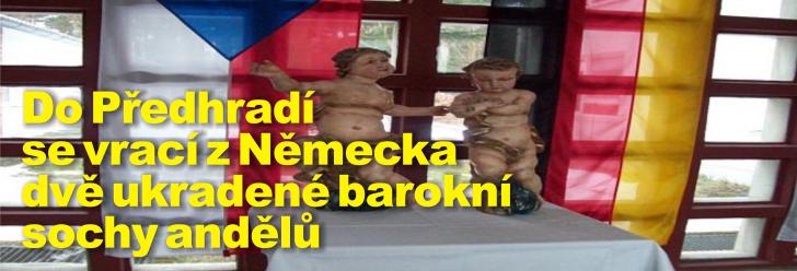 Do Předhradí se vrací z Německa dvě ukradené barokní sochy andělů, které odsud zmizely v dubnu 1999