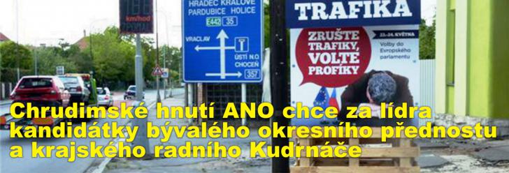 Chrudimské hnutí ANO chce za lídra kandidátky bývalého okresního přednostu a krajského radního Kudrnáče