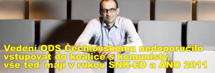 Vedení ODS Čechlovskému nedoporučilo vstupovat do koalice s komunisty, vše teď mají v rukou SNK-ED a ANO 2011