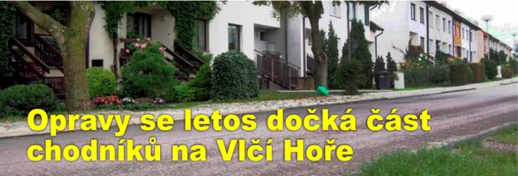 Opravy se letos dočká část chodníků na Vlčí Hoře