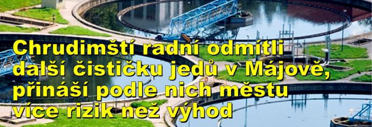 Chrudimští radní odmítli další čističku jedů v Májově, přináší podle nich městu více rizik než výhod