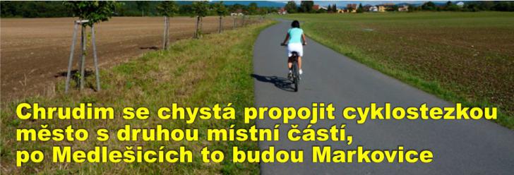 Chrudim se chystá propojit cyklostezkou město s druhou místní částí, po Medlešicích to budou Markovice