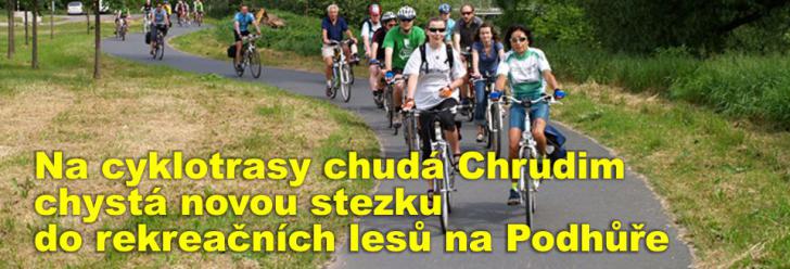 Na cyklotrasy chudá Chrudim chystá novou stezku do rekreačních lesů na Podhůře, připravuje už výkup pozemků