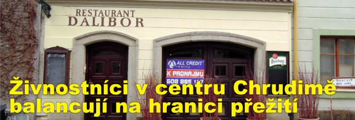 Živnostníci v centru Chrudimě balancují na hranici přežití, po více než dvaceti letech teď zanikl jeden z restaurantů