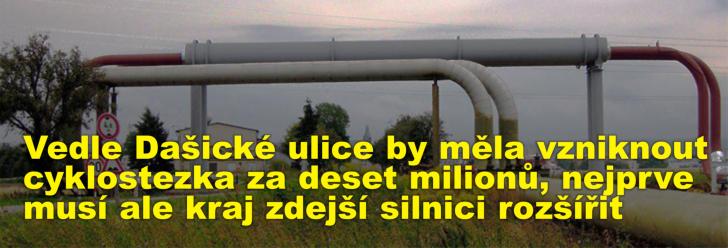 Vedle Dašické ulice by měla vzniknout cyklostezka za deset milionů, nejprve musí ale kraj zdejší silnici rozšířit 