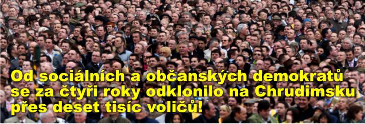 Od sociálních a občanských demokratů se za čtyři roky odklonilo na Chrudimsku přes deset tisíc voličů!