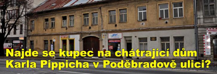 Najde se kupec na chátrající dům Karla Pippicha v Poděbradově ulici? Bude k mání za necelé tři milióny