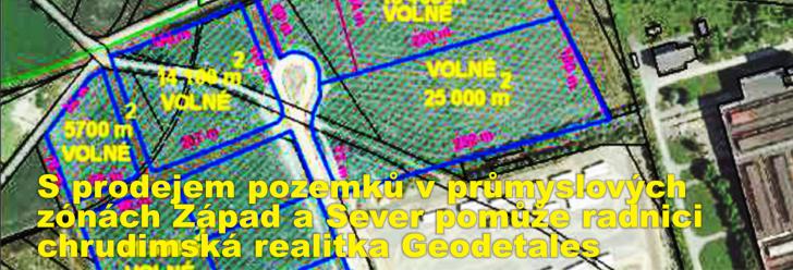 S prodejem pozemků v průmyslových zónách Západ a Sever pomůže radnici chrudimská realitka Geodetales
