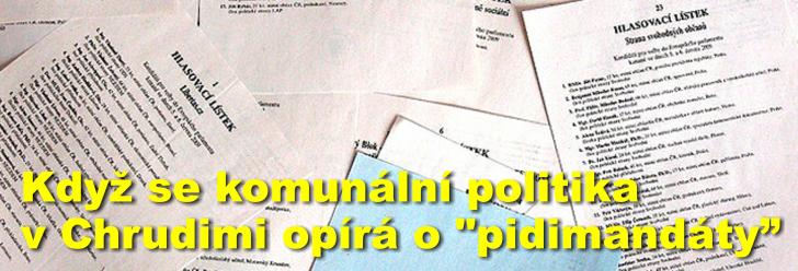 Když se komunální politika v Chrudimi opírá o "pidimandáty"