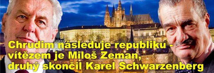 Chrudim následuje republiku - vítězem je Miloš Zeman, druhý skončil Karel Schwarzenberg
