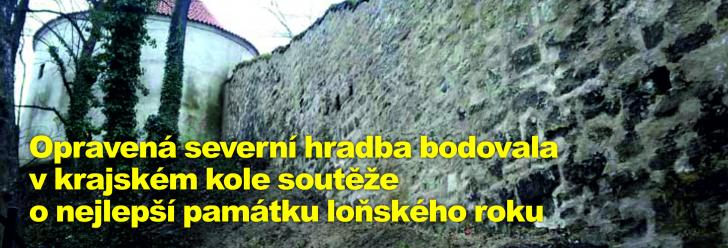 Opravená severní hradba bodovala v krajském kole soutěže o nejlepší památku loňského roku