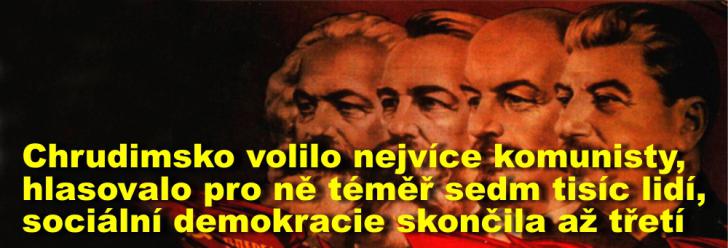 Chrudimsko volilo nejvíce komunisty, hlasovalo pro ně téměř sedm tisíc lidí, sociální demokracie skončila až třetí