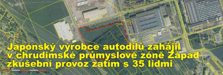 Japonský výrobce autodílů zahájil v chrudimské průmyslové zóně Západ zkušební provoz zatím s 35 lidmi