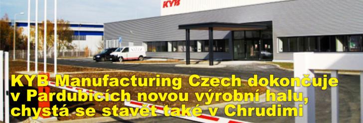 KYB Manufacturing Czech dokončuje v Pardubicích novou výrobní halu, chystá se stavět také v Chrudimi