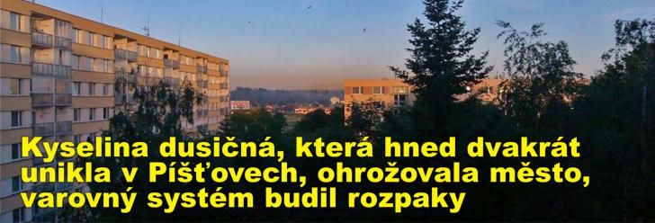 Kyselina dusičná, která hned dvakrát unikla v Píšťovech, ohrožovala město, varovný systém budil rozpaky