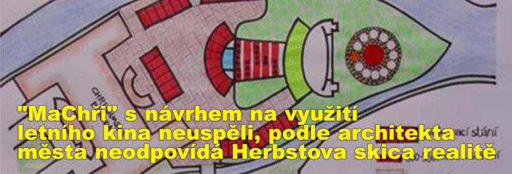 "MaChři" s návrhem na využití letního kina neuspěli, podle architekta města neodpovídá Herbstova skica realitě