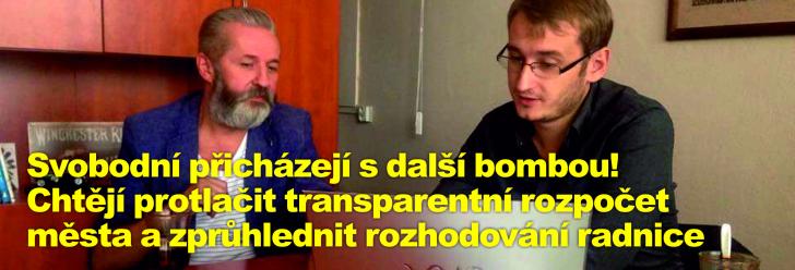 Svobodní přicházejí s další bombou! Chtějí protlačit transparentní rozpočet města a zprůhlednit rozhodování radnice