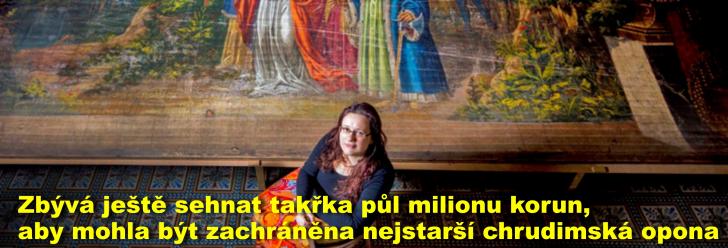 Zbývá ještě sehnat takřka půl milionu korun, aby mohla být zachráněna nejstarší chrudimská opona