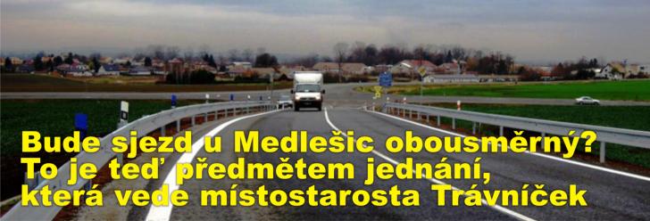 Bude sjezd u Medlešic obousměrný? To je teď předmětem jednání, která vede místostarosta Trávníček