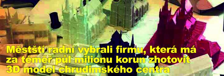 Městští radní vybrali firmu, která má za téměř půl milionu korun zhotovit 3D model chrudimského centra