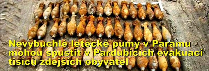 Nevybuchlé letecké pumy v Paramu mohou spustit v Pardubicích evakuaci tisíců zdejších obyvatel