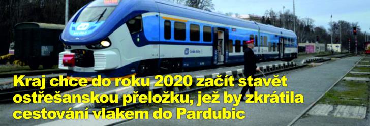 Kraj chce do roku 2020 začít stavět ostřešanskou přeložku, jež by zkrátila cestování vlakem do Pardubic
