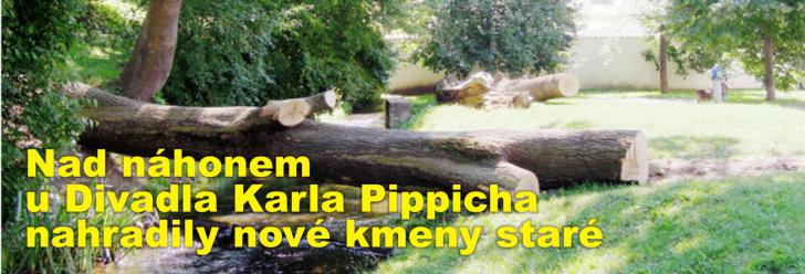 Nad náhonem u Divadla Karla Pippicha nahradily nové kmeny staré, sloup v Michalském parku se dočkal soklu