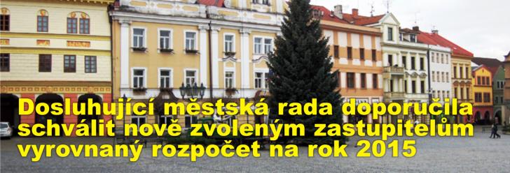 Dosluhující městská rada doporučila schválit nově zvoleným zastupitelům vyrovnaný rozpočet na rok 2015