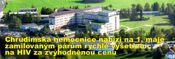 Chrudimská nemocnice nabízí na 1. máje zamilovaným párům rychlé vyšetření na HIV za zvýhodněnou cenu