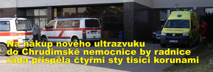 Na nákup nového ultrazvuku do Chrudimské nemocnice by radnice ráda přispěla čtyřmi sty tisíci korunami