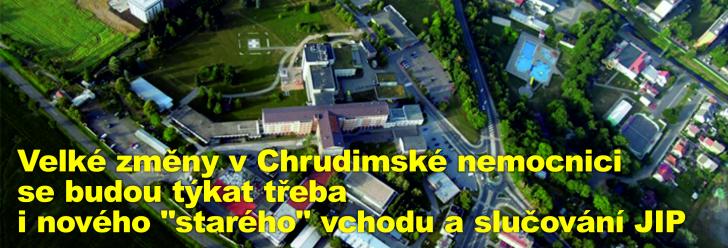Velké změny v Chrudimské nemocnici se budou týkat třeba i nového "starého" vchodu a slučování JIP