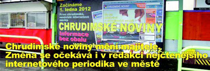Chrudimské noviny mění majitele. Změna se očekává i v redakci nejčtenějšího internetového periodika ve městě