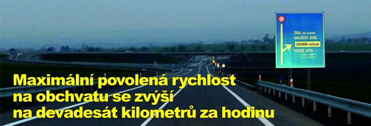 Maximální povolená rychlost na obchvatu se zvýší na devadesát kilometrů za hodinu