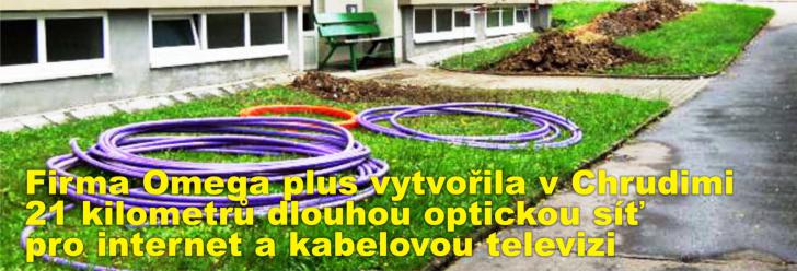Firma Omega plus vytvořila v Chrudimi 21 kilometrů dlouhou optickou síť pro internet a kabelovou televizi