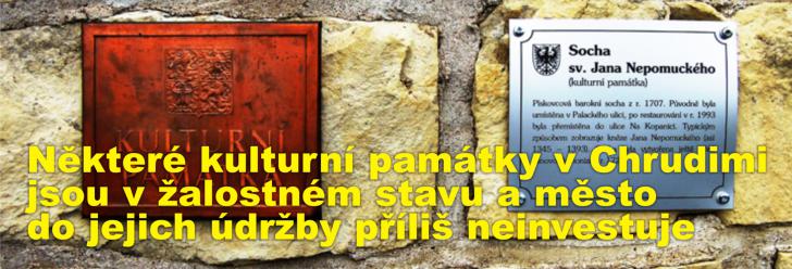 Některé kulturní památky v Chrudimi jsou v žalostném stavu a město do jejich údržby příliš neinvestuje