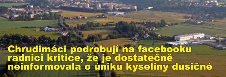 Chrudimáci podrobují na facebooku radnici kritice, že je dostatečně neinformovala o úniku kyseliny dusičné