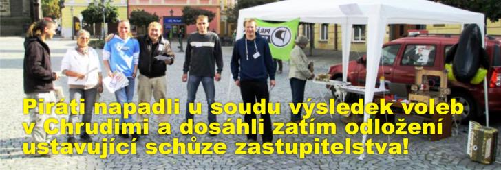 Piráti napadli u soudu výsledek voleb v Chrudimi a dosáhli zatím odložení ustavující schůze zastupitelstva!