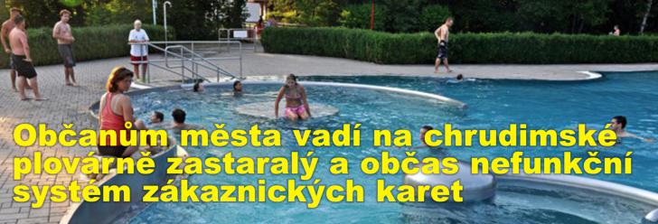 Občanům města vadí na chrudimské plovárně zastaralý a občas nefunkční systém zákaznických karet