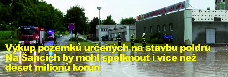 Výkup pozemků určených na stavbu poldru Na Šancích by mohl spolknout i více než deset milionů korun