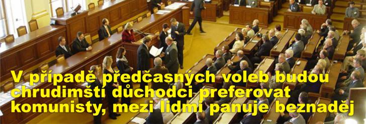 V případě předčasných voleb budou chrudimští důchodci preferovat komunisty, mezi lidmi panuje beznaděj