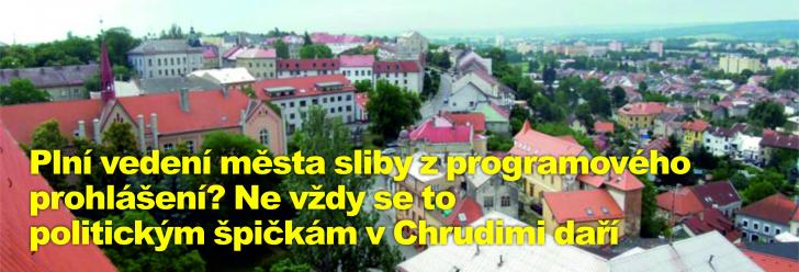 Plní vedení města sliby z programového prohlášení? Ne vždy se to politickým špičkám v Chrudimi daří