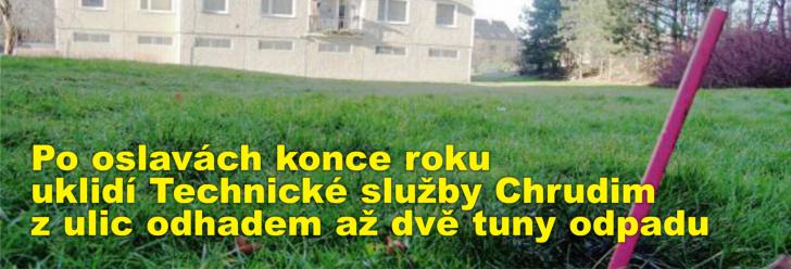 Po oslavách konce roku uklidí Technické služby Chrudim z ulic odhadem až dvě tuny odpadu